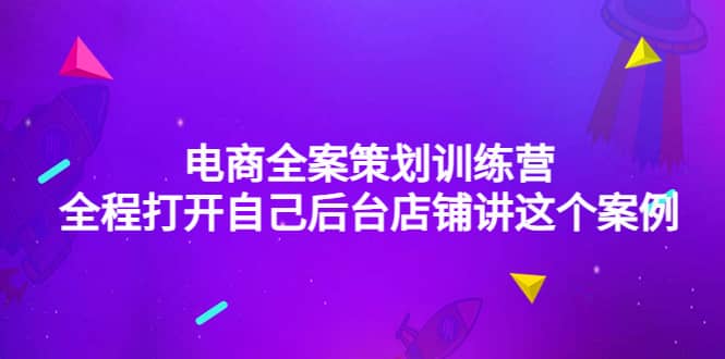 电商全案策划训练营：全程打开自己后台店铺讲这个案例（9节课时）-韭菜网