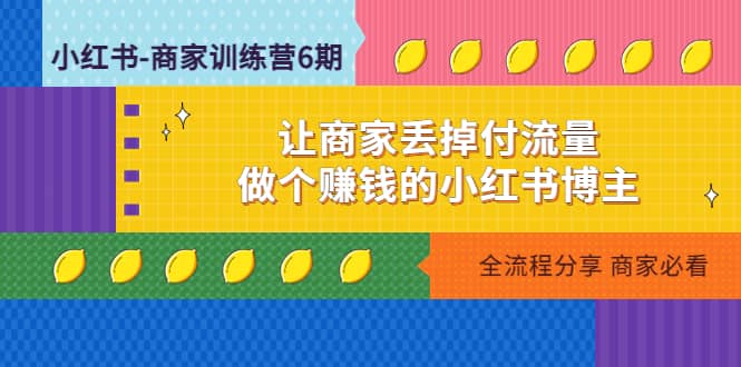 小红书-商家训练营12期：让商家丢掉付流量-韭菜网