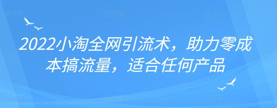 2022年小淘全网引流术，助力零成本搞流量，适合任何产品-韭菜网