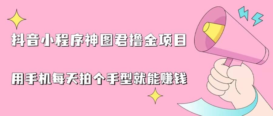 抖音小程序神图君撸金项目，用手机每天拍个手型挂载一下小程序就能赚钱-韭菜网