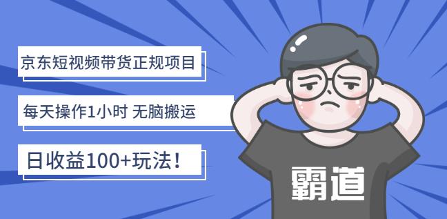 京东短视频带货正规项目：每天操作1小时无脑搬运日收益100+玩法！-韭菜网