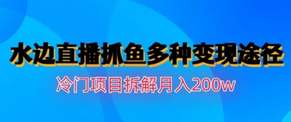 水边直播抓鱼，多种变现途径冷门项目，月入200w拆解【揭秘】-韭菜网