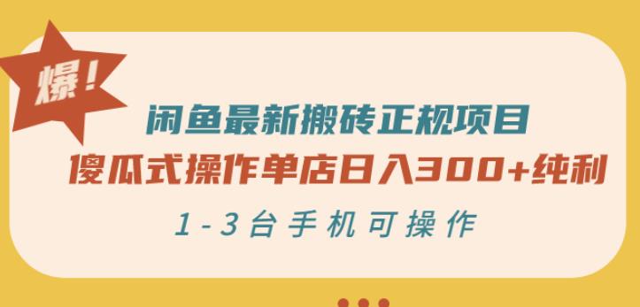 闲鱼最新搬砖正规项目：傻瓜式操作单店日入300+纯利，1-3台手机可操作-韭菜网