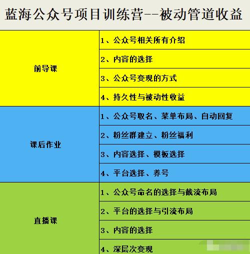 米辣微课·蓝海公众号项目训练营，手把手教你实操运营公众号和小程序变现-韭菜网