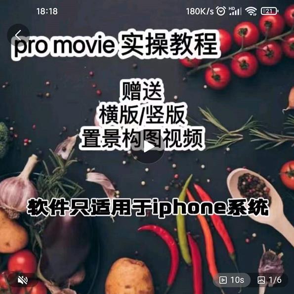 漆十二美食摄影，25​节promovie实操高手课节-韭菜网