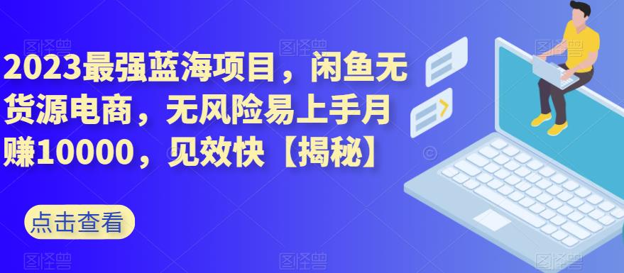 2023最强蓝海项目，闲鱼无货源电商，无风险易上手月赚10000，见效快【揭秘】-韭菜网