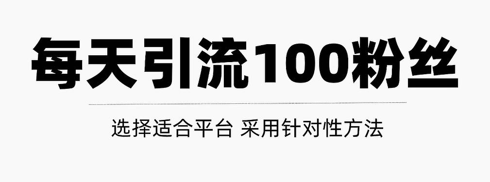 只需要做好这几步，就能让你每天轻松获得100+精准粉丝的方法！【视频教程】-韭菜网