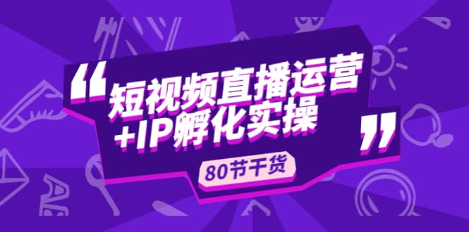 短视频直播运营+IP孵化实战：80节干货实操分享-韭菜网