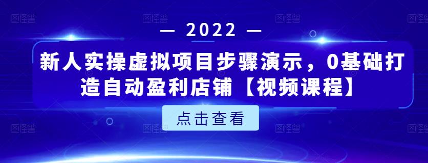 新人实操虚拟项目步骤演示，0基础打造自动盈利店铺【视频课程】-韭菜网