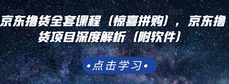 京东撸货全套课程（惊喜拼购），京东撸货项目深度解析（附软件）-韭菜网