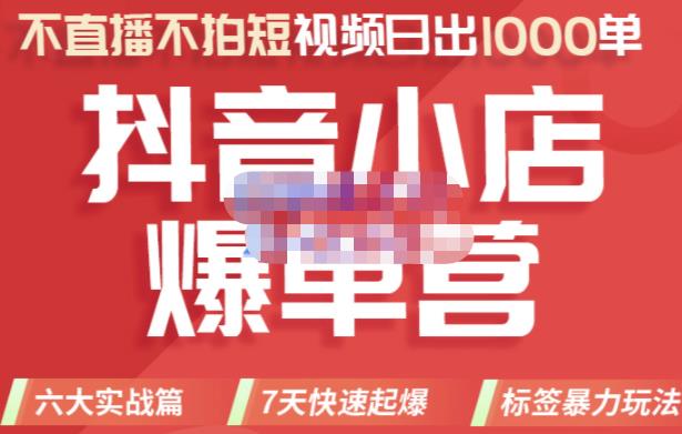 2022年抖音小店爆单营，不直播、不拍短视频、日出1000单，暴力玩法-韭菜网