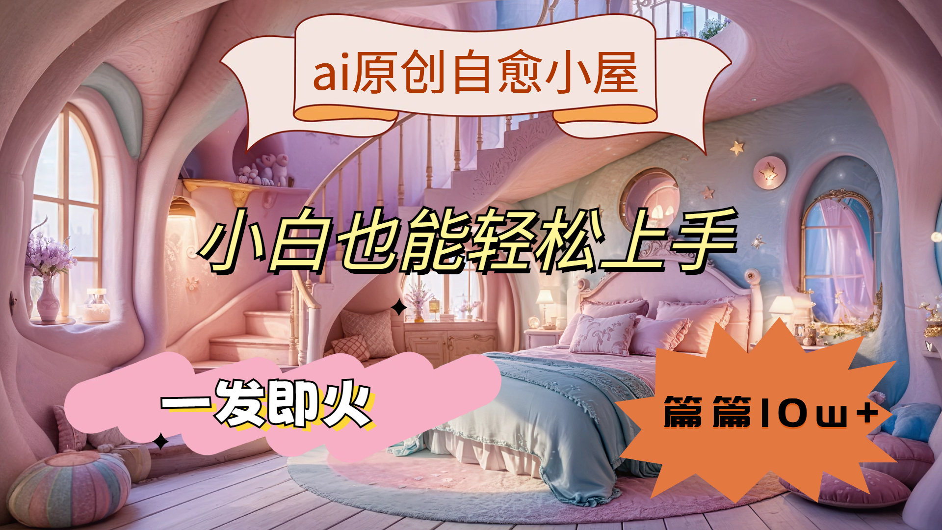 ai原创治愈小屋，小白也能轻松上手，一发即火，篇篇10w+-韭菜网