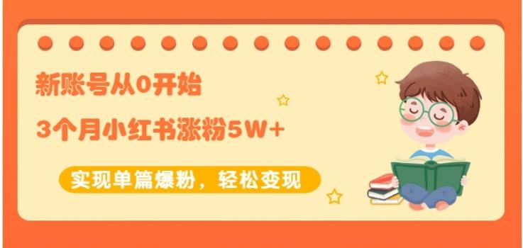 新账号从0开始3个月小红书涨粉5W+实现单篇爆粉，轻松变现（干货）-韭菜网