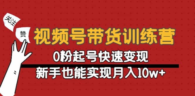 视频号带货训练营：0粉起号快速变现-韭菜网