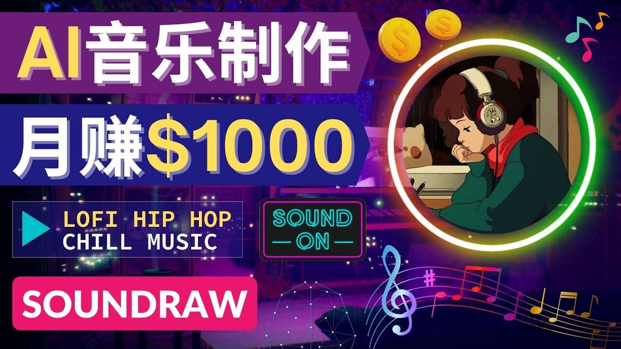 无需任何音乐基础： 使用AI软件制作Lofi Hip Hop Chill Music 月赚1000美元-韭菜网