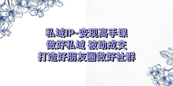 私域IP-变现高手课：做好私域 被动成交，打造好朋友圈做好社群（18节）-韭菜网