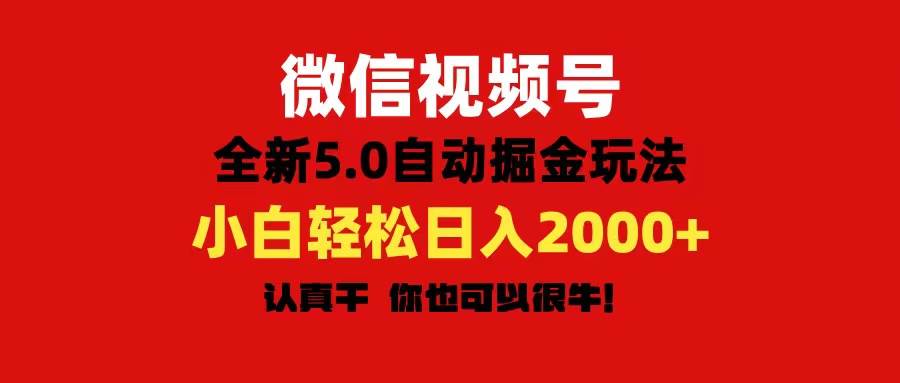 微信视频号变现，5.0全新自动掘金玩法，日入利润2000+有手就行-韭菜网