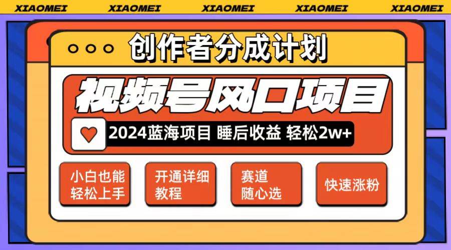 微信视频号大风口项目 轻松月入2w+ 多赛道选择，可矩阵，玩法简单轻松上手-韭菜网