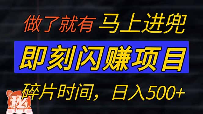 零门槛 即刻闪赚项目！！！仅手机操作，利用碎片时间，轻松日赚500+-韭菜网