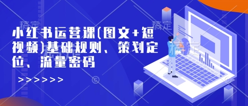 小红书运营课(图文+短视频)基础规则、策划定位、流量密码-韭菜网