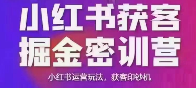 小红书获客掘金线下课，录音+ppt照片，小红书运营玩法，获客印钞机-韭菜网