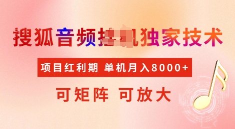 全网首发搜狐音频挂JI独家技术，项目红利期，可矩阵可放大，稳定月入8k【揭秘】-韭菜网