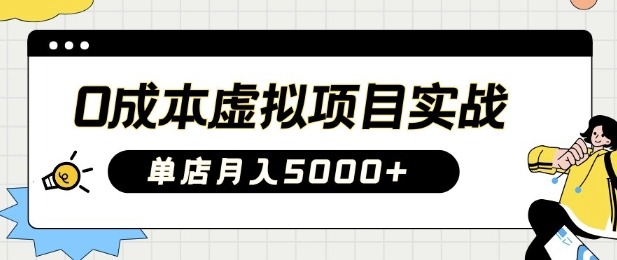 0成本虚拟项目实战手把手教你落地，单店月入5k-韭菜网