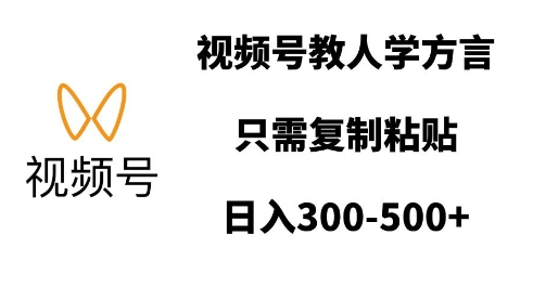 视频号教人学方言，只需复制粘贴，日入多张-韭菜网