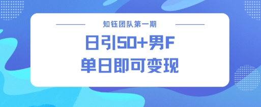 男粉引流新方法不违规，当日即可变现-韭菜网