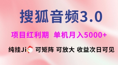 搜狐音频挂ji3.0.可矩阵可放大，独家技术，稳定月入5000+【揭秘】-韭菜网