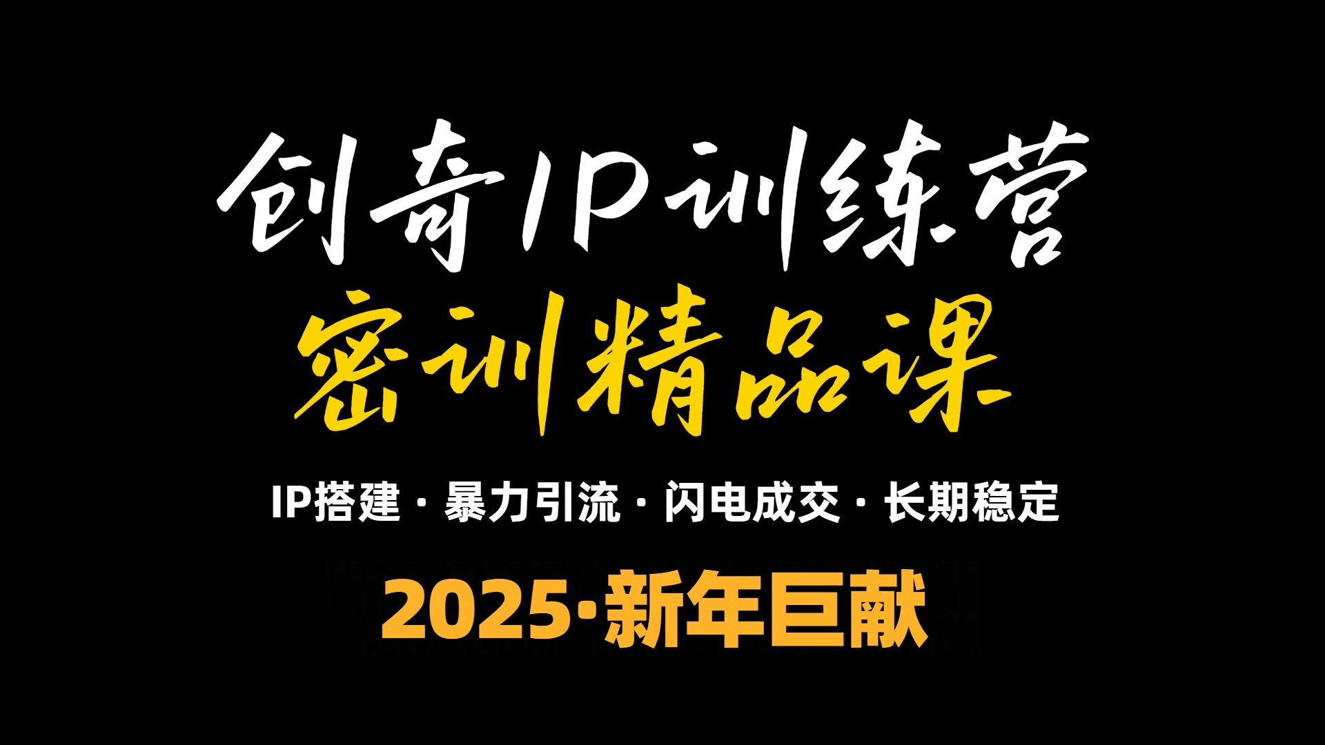 2025年“知识付费IP训练营”小白避坑年赚百万，暴力引流，闪电成交-韭菜网