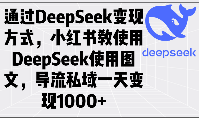 通过DeepSeek变现方式，小红书教使用DeepSeek图文，导流私域一天变现1000+-韭菜网