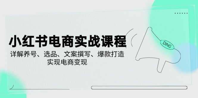 小红书电商实战课程，详解养号、选品、文案撰写、爆款打造，实现电商变现-韭菜网