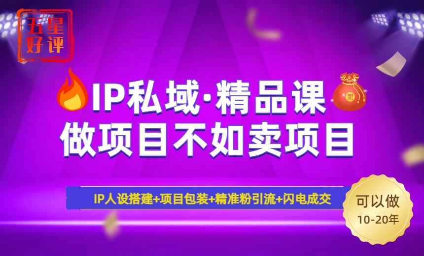 2025年“IP私域·密训精品课”，日赚3000+小白避坑年赚百万，暴力引流…-韭菜网